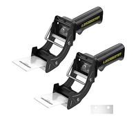 Lot de 2 pistolets distributeurs de ruban adhésif d'emballage à remplacement rapide avec lame supplémentaire, 50 mm, légers et ergonomiques industriels pour sceller les cartons, industrie LDS,Noir