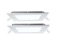 Lot de 2 plafonniers encastrables Lampe LED Panneau Alu Plafonnier Eclairage par grille blanc chaud