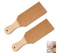 Lot de 2 Planche à Gnocchi, Planche à Pâtes Gnocchi en Bois et Palette à Beurre pour Pâtes, 24 x 7 cm, avec Motif Crête pour Texturer et Maintenir la Sauce, Outils Pratiques pour garganelli