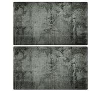 Lot de 2 planches à découper aspect béton en verre trempé 52 x 30 cm avec surface grossière poncée comme planche de cuisine, planche à légumes, planche de service et planche à découper pour cuisiner