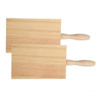 Lot de 2 planches à gnocchi en bois massif pour rouler et texturer la pâte à pâtes dans des cavatelli et des formes similaires
