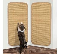 Lot de 2 planches à gratter chat et dessous antidérapant, tapis en sisal, tapis griffoir pour chat pour protéger les tapis et les canapés, design de fixation adhésive double face, 50 x 25 cm