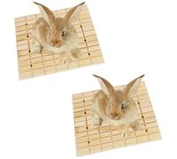 Lot de 2 planches à gratter en bois pour lapin, coussinets de pied de lapin et jouet grinceur de dents, accessoires de cage pour petits animaux, hamsters, chinchillas, cochons d'Inde, 27 x 20 cm