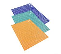 Lot de 2 planches de tapis de découpe auto-cicatrisantes simple face pour formats A4 et A5 compatibles avec cutter rotatif pour projets de matelassage et d'artisanat (2 pièces A5 vert)