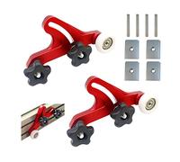 Lot de 2 planches verrouillage universelles réglables forme plume, guides stock précision pour guides scie table, outils travail bois, dispositif de sécurité alliage d'aluminium