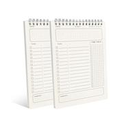 Lot de 2 planificateurs quotidiens non datés, 80 feuilles de listes de choses à faire avec système de gestion des tâches, bloc-notes de définition d'objectifs pour la productivité du travail, l'école