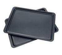 Lot de 2 Plaque de Cuisson Antiadhésive Plaques à Pâtisserie Rectangulaire pour Four et Grill 37x25.5x1.6cm
