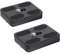 Lot de 2 Plaque de Fixation Rapide 50mm Compatible avec Arca Swiss Standard,Plaque de Dégagement Rapide PU 50 pour Appareil Photo pour Benro/Kirk/Wimberley/Markins/Rotule de Trépied(Q523)