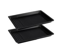 Lot de 2 plaques à pizza rectangulaires perforées extensibles 37 à 52 x 33 cm Zenker Black Metallic Zenker