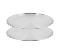 Lot de 2 plaques à pizza rondes en acier inoxydable for four, ustensile cuisson la vapeur for biscuits, tartes et gâteaux faits maison