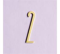 Lot de 2 plaques adhésives flottantes 3D en laiton massif doré de 0 à 9 pour porte, maison, chambre, boîte aux lettres, hôtel, sol, villa, décoration, panneau à faire soi-même, 7,1 cm