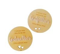 Lot de 2 plaques annonçant grossesse, annonce madrine parraine baptême, annonce bébé baptisme veut être ma madrine/parrain cadeaux bébé (Anglais)