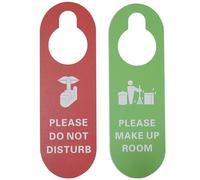 Lot de 2 plaques « Bitte Nicht stören » et « Bitte räumen Sie das Zimmer auf Türschild » - Imprimées des deux côtés - Utile pour le bureau - Pour hôtel, pension et appartement de vacances - Rouge et