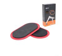 Lot de 2 plaques coulissantes pour pilates pour entraînement de fitness Core et Total Body Double pour une utilisation sur moquette et parquet (rouge)