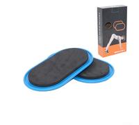 Lot de 2 plaques coulissantes pour pilates pour entraînement de fitness Core et Total Body Double pour une utilisation sur moquette et parquet (bleu)