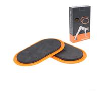 Lot de 2 plaques coulissantes pour pilates pour entraînement de fitness Core et Total Body Double pour une utilisation sur moquette et parquet (orange)