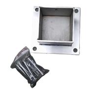 Lot de 2 plaques de Base carrées for Poteau de clôture en Bois avec kit d'installation for béton/terrasse/pergola/boîte aux Lettres(105x105mm)