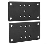 Lot de 2 plaques de base en acier pour poteaux d'ancrage en béton pour extérieur, jardin, pavillon, terrasse, clôture, support en métal robuste, noir, 16,5 x 8,9 cm