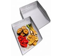 Lot de 2 plaques de cuisson 30 x 20 cm, avec bord de service, compatible avec Napoleon PRO605