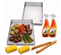 Lot de 2 plaques de cuisson 30 x 20 cm avec évacuation de la graisse, compatible avec Napoleon NK18