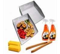 Lot de 2 plaques de cuisson 30 x 20 cm, bord réversible compatible avec Napoleon PRO285X