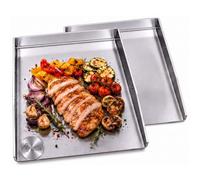 Lot de 2 plaques de cuisson 30 x 40 cm, avec bord de service, compatible avec Napoleon PRO605