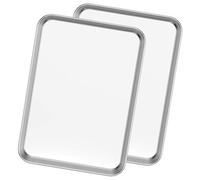 Lot de 2 plaques de cuisson rectangulaires en acier inoxydable faciles à nettoyer et passent au lave-vaisselle pour la cuisson de gâteaux, lasagnes, biscuits, pizzas, pain (31 x 24 x 3,1 cm)