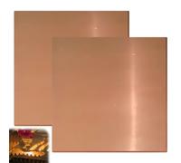 Lot de 2 plaques de cuivre pur à 99 % - Épaisseur : 0,5 mm - Tôle de cuivre rouge - Pour artisanat en métal, fabrication de bijoux, impression de circuits imprimés et plus (150 mm x 150 mm x 0,5 mm)