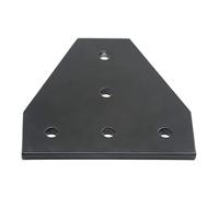 Lot de 2 plaques de jonction noires à 5 trous pour plaques de jonction en forme de T/L - Profil en aluminium à 90° - Plaque de connexion d'angle - Noir