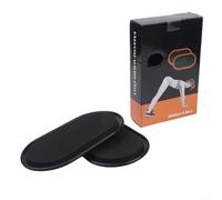 Lot de 2 plaques de pilates pour tonifier les muscles et les muscles avec base double matériau, convient pour les moquettes et les planchers en bois dur (noir)