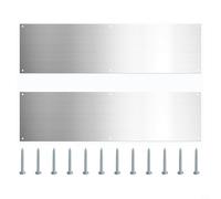 Lot de 2 plaques de porte en acier durable - Métal inoxydable et protections contre les rayures en cas d'éraflures ou de vis d'installation simples avec convient pour l'intérieur de la porte