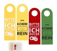 Lot de 2 Plaques de Portes Ne Pas Déranger Ou Entrez, Enseigne à Suspendre de Porte Double Face pour Plupart des Poignées de Portes pour Bureau à Domicile,Salle de Réunion ou Porte(Rouge/Vert/Jaune)