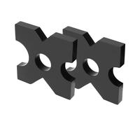 Lot de 2 plaques de pressage hydrauliques, 20T et 32T, plaques de pressage en métal de haute qualité, cadre en H de 2,5 cm d'épaisseur avec 4 fentes (1 paire) (18 x 18 x 2,5 cm)