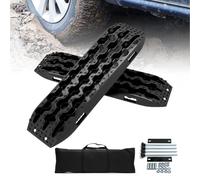 Lot de 2 plaques de sable - Aide à la traction - Convient pour une utilisation en extérieur dans la neige, le sable, la boue - Pour véhicules tout-terrain, camping-car, voiture, camion - Noir