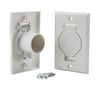 Lot de 2 plaques de soupape d'entrée d'aspirateur centrales Standard Blanches pour aspirateur Central Faisceau conçu pour s'adapter à Une Porte Ronde Standard