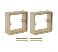 Lot de 2 plaques d'espacement carrées de 30 mm avec vis de montage, extension de prise électrique en ABS pour une profondeur de boîte insuffisante (doré)