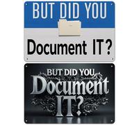 Lot de 2 plaques en métal amusantes pour bureau - But Did You Document It - Décoration murale vintage artistique pour maison, bureau, maison, chambre - Cadeau idéal pour les collègues, les