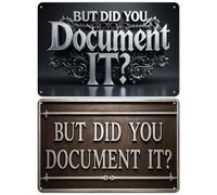 Lot de 2 plaques en métal amusantes pour bureau - But Did You Document It - Décoration murale vintage pour maison, bureau, maison, chambre - Cadeau idéal pour les collègues, les programmeurs, les