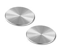 Lot de 2 plaques métalliques de rechange D.Sking pour téléphone de voiture - Adhésif 3M - Plaques métalliques pour CD - Pour kits de montage (argenté)