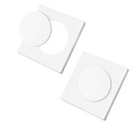 Lot de 2 plaques murales aveugles - 86 x 86 mm - En plastique blanc - Avec trou amovible - Pour prises ou interrupteurs non utilisés