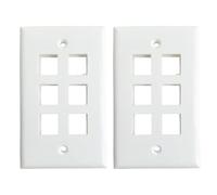 Lot de 2 plaques murales Keystone à 6 ports Blanc | Plaque murale Keystone à 6 trous pour connexion RJ45/RCA/USB/Coax/HDMI/fibre optique Keystone Jack