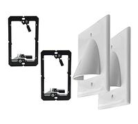 Lot de 2 plaques murales pour câbles simples - Plaque de câble basse encastrée avec support de (lot de 2, blanc)
