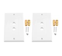 Lot de 2 Plaques Murales pour Haut-Parleur 1.0 à un Seul Groupe (Plaque Murale à Fiche Banane) pour Haut-Parleur 1.0, Blanc