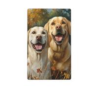 Lot de 2 plaques murales vierges à bascule jaune Labrador pour cuisine, salle de bain, 11,4 x 7 cm