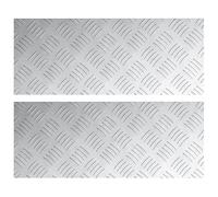 Lot de 2 plaques ondulées en aluminium - Antidérapantes - 50 x 20 cm - Tôle métallique pour sols antidérapants - Idéal pour les garages, les ateliers et les entrepôts
