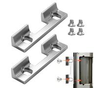 Lot de 2 Plaques Verrouillage Ajustables en Aluminium | Espacement Des Vis 32 mm, Compatible avec Plaques Verrouillage Standard pour Porte Type 115, Couleur Argent