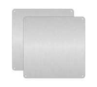 Lot de 2 plaques vides en aluminium DIY Plaque vierge en aluminium brossé (argenté, 20 x 20 cm)