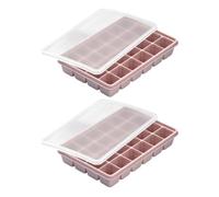 Lot de 2 plateaux à glaçons pour cuisine domestique, design recouvert de silicone, 24 puits carrés, libération douce, moule à glace recouvert de refroidissement quotidien pour boissons café, de en