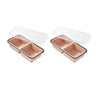 Lot de 2 plateaux de congélation en silicone avec couvercles pour soupe, bouillon, sauce, design anti-fuite pour conserver et contrôler la fraîcheur (rose)