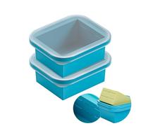 Lot de 2 plateaux de congélation en silicone pour nourriture pour bébé - Grand bac à glaçons pour le stockage des restes de sauce, de préparation des repas, 600 ml